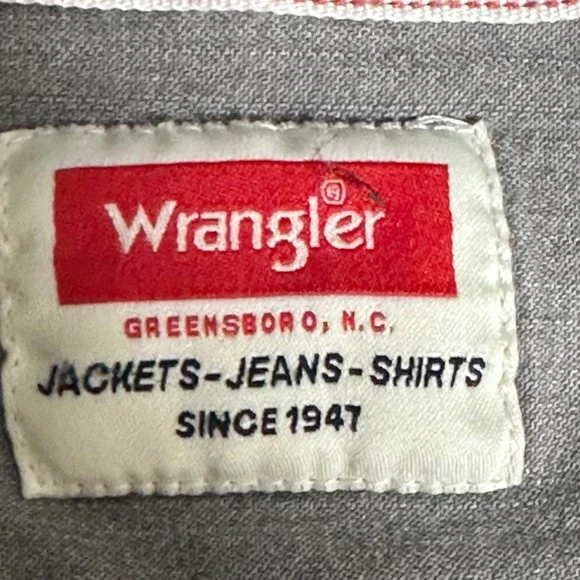 Wrangler Men's 2XL Casual Button Shirt Workwear Cotton Blend Easy Care - Picture 9 of 14